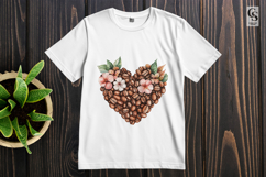 Coffee Bean Heart Floral clipart sublimation PNG Product Image 2
