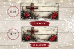 Christmas Cross Mug Wrap, Christian Sublimation Mug Design Product Image 2