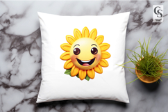 Cute Smiling Sunflower Face Clipart Sublimation PNG Product Image 2