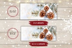 Watercolor Christmas Mug, Winter Pine Cones Mug Design Product Image 2