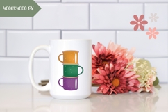Hand Drawn Teacups Illustration, Cartoon Triple Cup PNG Product Image 2