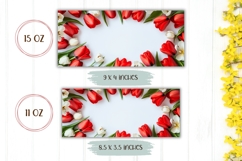 Spring Flowers Mug Template, Red Tulips Mug Design Product Image 2