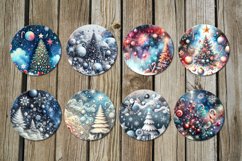 Celestial Christmas | xmas Round earring Sublimation design Product Image 2