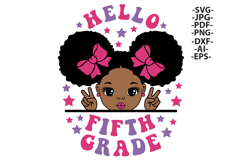 Hello Fifth Grade Girl SVG PNG JPG PDF DXF EPS AI | Product Image 2