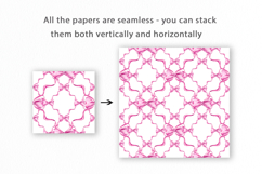 Pink Ribbon Bow Seamless Pattern, Digital Paper Product Image 2