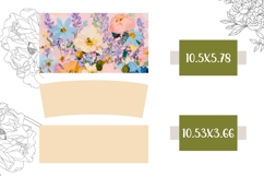 Floral Tumbler Wrap, Art Flowers 40 Oz Tumbler PNG Product Image 2