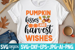 Pumpkin Kisses And Harvest Wishes SVG Design Product Image 2