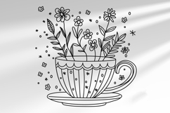 Flower cup SVG, Cup flowers illustration, Flowers in a cup Product Image 1