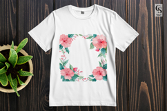 Pink Floral Frame Clipart Sublimation PNG Product Image 2