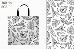 Tropical leaves, seamless vector patterns set Product Image 2