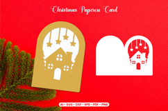 Christmas Card Paper cut SVG - Christmas Papercut Product Image 1