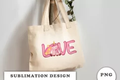 Watercolor Love Unicorn png Product Image 2