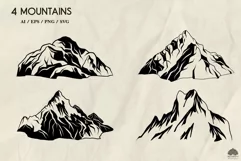 4 Mountain silhouettes SVG PNG EPS Product Image 2