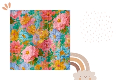 Pillow Case Template, Flowers Pillow Sublimation PNG Product Image 2