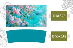 Sakura Tumbler Design, Butterfly 40 Oz Tumbler Wrap Product Image 2