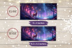 Winter Deer Mug Design, Christmas Forest Coffee Mug Wrap Product Image 2