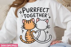 Purrfect Together PNG, Valentine Puns Sublimation PN Product Image 2