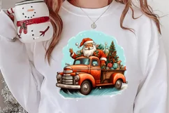 Christmas Truck Sublimation Clipart, Christmas Truck Clipart Product Image 2