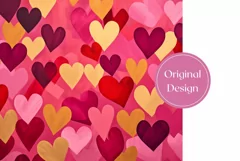 Love Hearts Tumbler Design, Valentine's Day Sublimation PNG Product Image 2