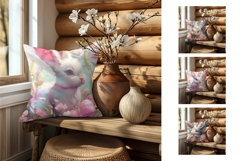 Cozy Easter Pillow Design, Easter Bunny Pillow Case Product Image 2