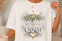 Rooted in Christ Christian Floral Tree Sublimation SVG Product Image 3