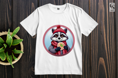 Cozy Raccoon With Coffee Clipart Sublimation PNG Product Image 2