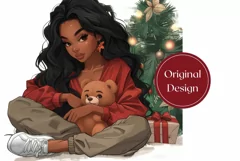 Christmas Girl Tumbler Design, Christmas Tree Tumbler PNG Product Image 2