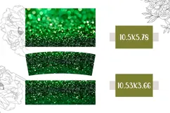 Green Glitter Tumbler Design, Glitter 40 Oz Tumbler Wrap Product Image 2