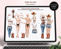 Cowgirls Besties Clipart Portrait Creator Product Image 2