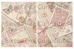 Shabby Chic, Pink, Paper, Floral, Papers, Junk Journal Product Image 2