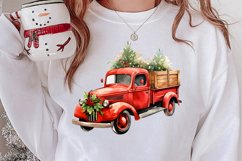 Christmas Cars Watercolor clipart, Christmas Cars Clipart Product Image 2