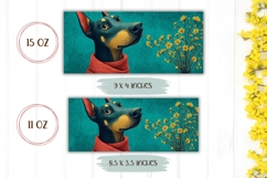 Doberman Mug Design, Floral Mug Wrap, Doberman pinscher Dog Product Image 2