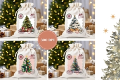Colorful Christmas Tree Santa Sack, Winter Sublimation Product Image 2