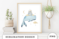 Watercolor Whale Dreams png Product Image 2