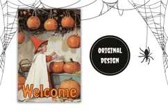 Vintage Halloween Garden Flag, Welcome Garden Flag Template Product Image 2