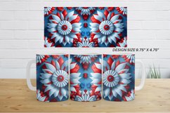 3D Flower Patriotic Mug Wrap | Mug sublimation design Product Image 4