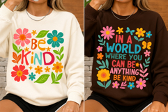 Be Kind Floral SVG Positive Affirmation Quote PNG Product Image 2