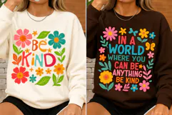 Be Kind Floral SVG Positive Affirmation Quote PNG Product Image 2