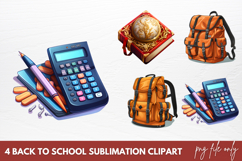 Watercolor Back To School Sublimation Clipart Product Image 1