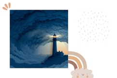 3D Lighthouse Pillow Sublimation, 3D Sea Pillow Template Product Image 2