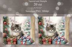 Christmas Cat Tumbler Sublimation | Winter Tumbler Wrap Product Image 2