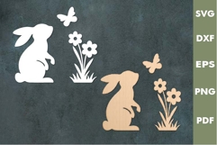 Spring Bunny SVG Design|Easter Laser cut, Cricut, Silhouette Product Image 1