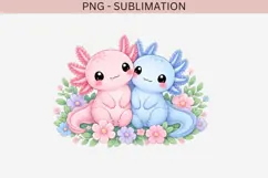 Pastel kawaii axolotl png design for T-shirts Product Image 2