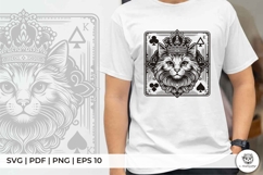 King Cat Playing Card - Regal Line Art Illustration Product Image 2