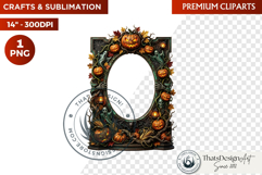 Harvest of Haunts Halloween Gothic Frame PNG, autumn clipart Product Image 1