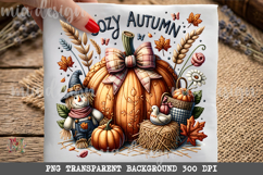 Cozy Autumn PNG, Rustic Scarecrow Pumpkin Fall Sublimation Product Image 2