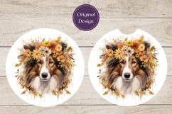 Collie Dog Car Coaster Design, Dog Coaster Sublimation Product Image 2