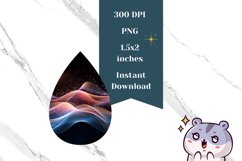 Glitter Earring Sublimation PNG, Liquid Wave Earring Design Product Image 2