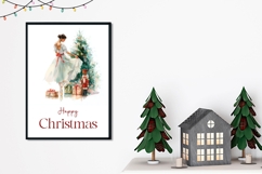 Christmas Greeting Card, Watercolor Ballerina Greeting Card Product Image 2