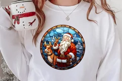 Stained Glass Painting Of Santa Clipart Sublimation Product Image 2